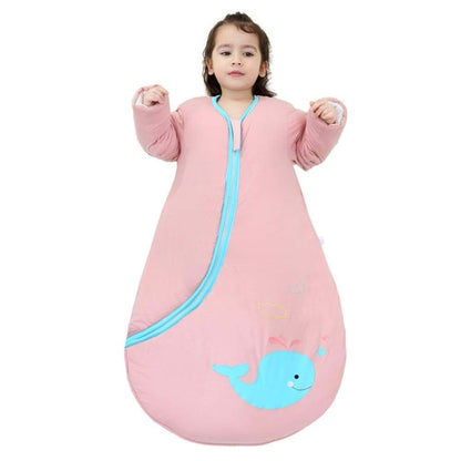 Ouyun Organic Cotton Detachable Sleeve Wearable Blanket, Solid Pink Whale, 2.5tog (photo 2)