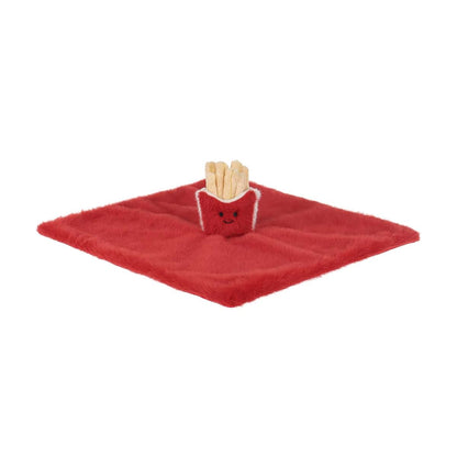 Apricot Lamb French Fries Lovey Security Blanket for Babies, 14x14 Inches