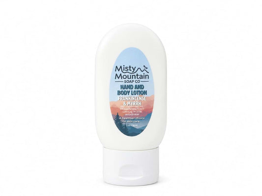 Misty Mountain Soap Co. Frankincense and Myrrh Hand and Body Lotion 2 oz.
