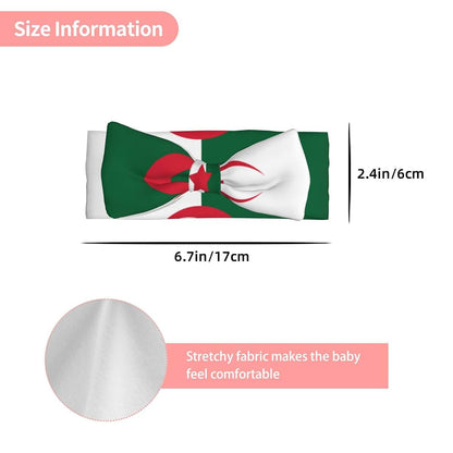WBQLSL Flag of Algeria Bow Hairband for 0-6 Months Baby Decorative Headband
