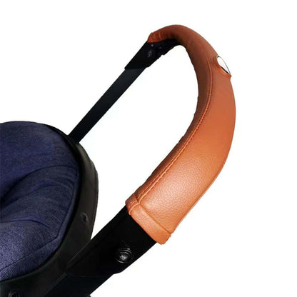 Minilujia PU Leather Handlebar Cover Sleeve for Strollers and Prams
