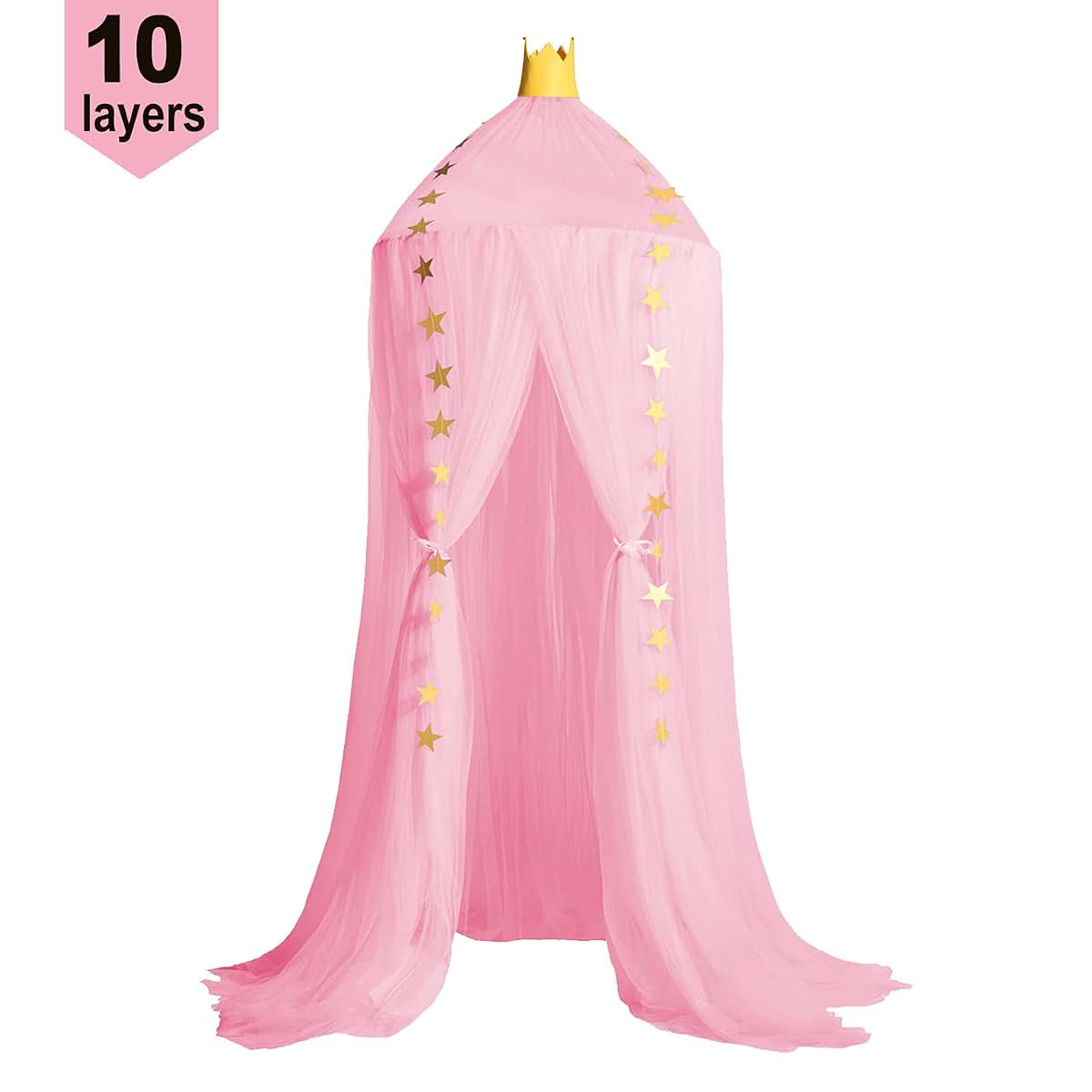 Jolitac Princess Bed Canopy Round Lace Mosquito Net, Rose