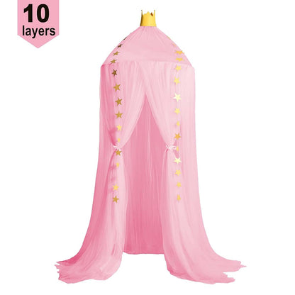Jolitac Princess Bed Canopy Round Lace Mosquito Net, Rose