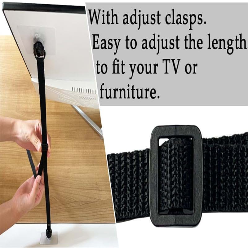 Adjustable Anti-Tip TV and Furniture Safety Straps