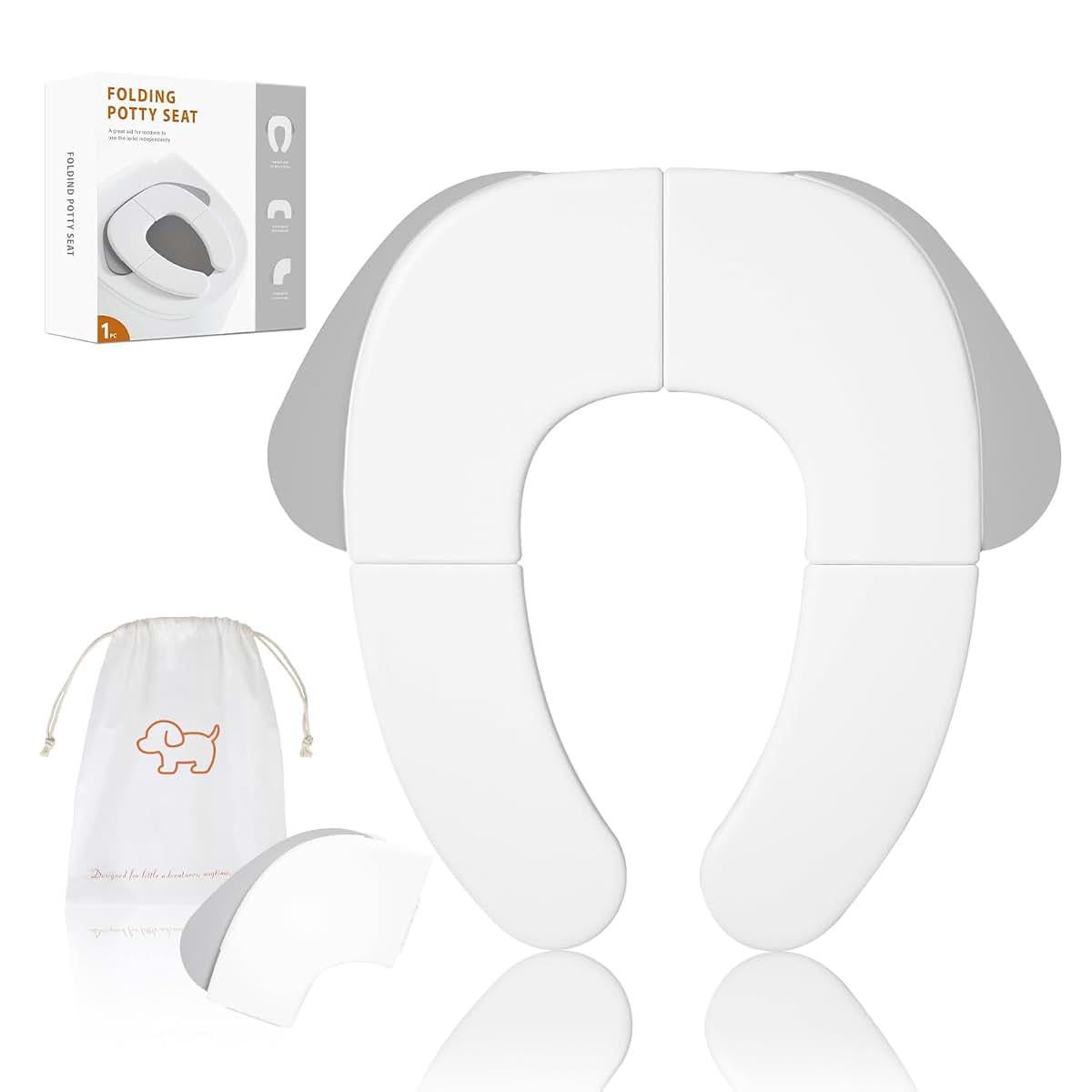 Corvynis Foldable Toddler Toilet Seat Portable Potty Training Seat-Grey