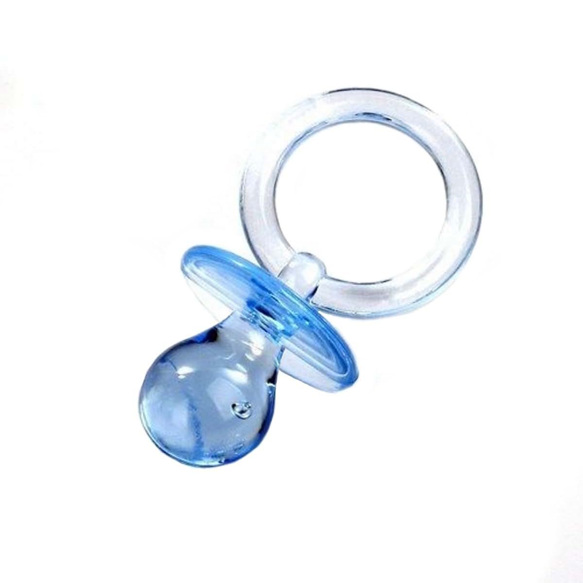NST 12 Medium Plastic Baby Shower Pacifiers 1.75" Long - Blue