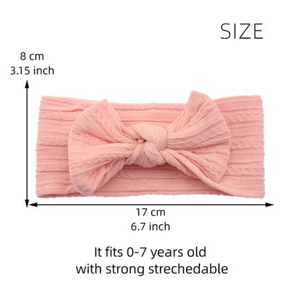 Koolgil Baby Girl Bow Headband, Nylon Knotted Turban Style, Light Purple