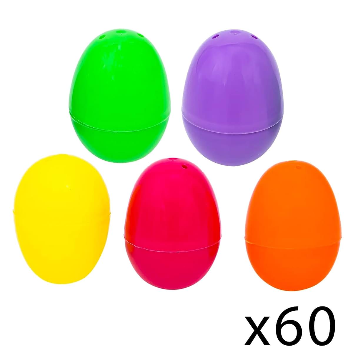 Platinum Series Bulk Easter Eggs with Basket - Set with 60 Fillable Plastic Easter Eggs Plus Purple Plastic Reusable (photo 2)