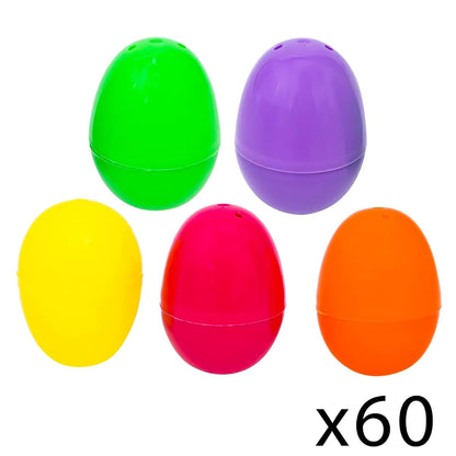 Platinum Series Bulk Easter Eggs with Basket - Set with 60 Fillable Plastic Easter Eggs Plus Purple Plastic Reusable (photo 2)