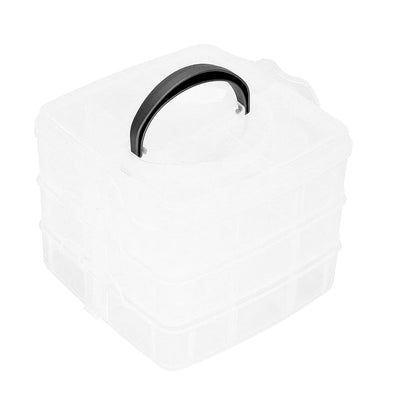 YUKOFE Portable 18 Grids 3‑Tier Clear Plastic Storage Box for Tools Toys Container (photo 4)