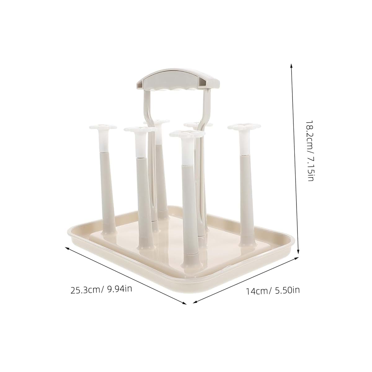 Space Saving Bottle Drying Rack with Cup Holder for Countertop Organization