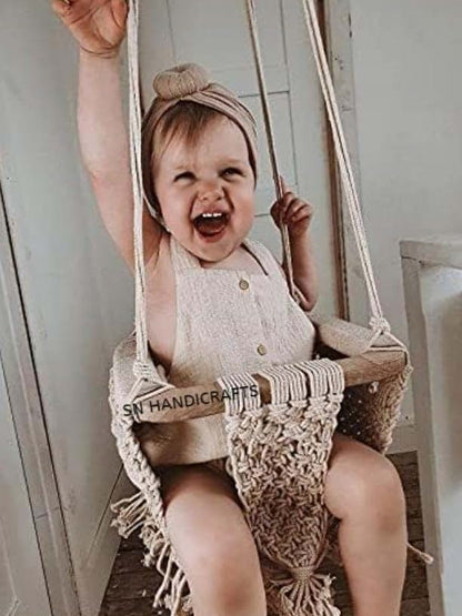 Macrame Baby Swing Hammock for Toddlers | Handmade Indoor/Outdoor Chair