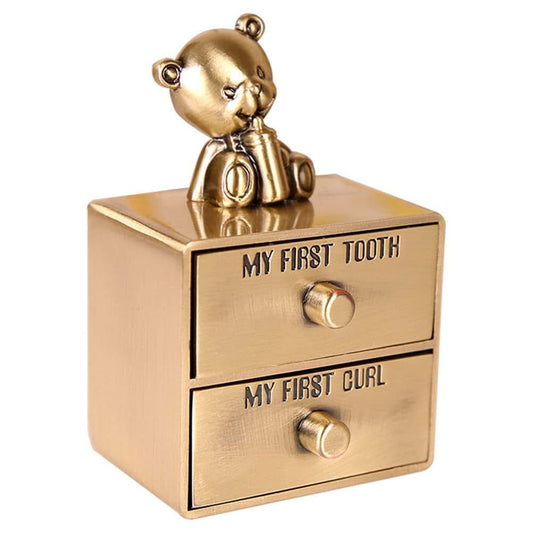 Kangmeile First Curl and First Tooth Metal Keepsake Box Organiser Set