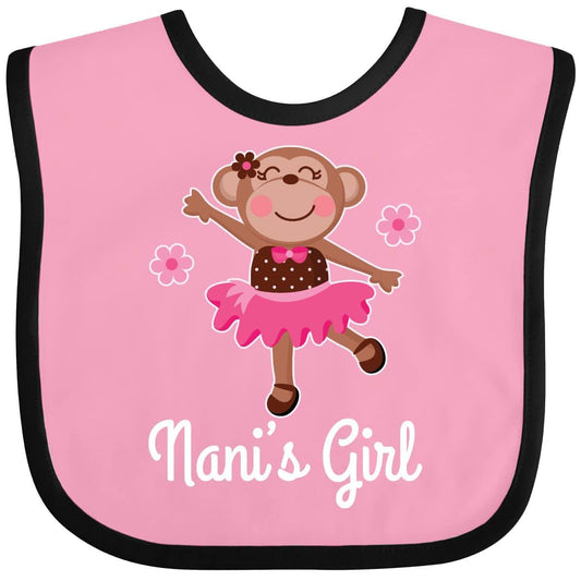 Inktastic Nani's Girl Ballerina Monkey Baby Bib