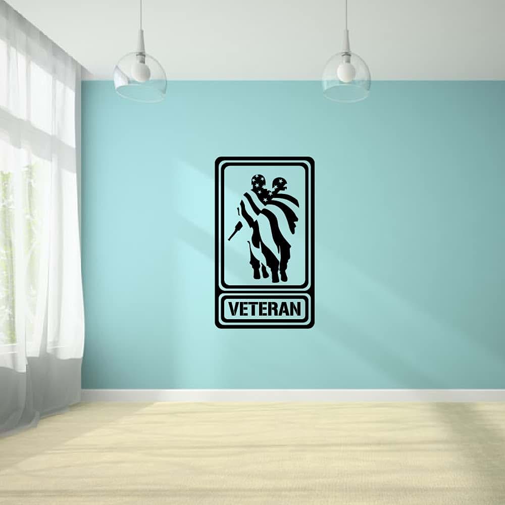 All Things Valuable Veteran Silhouette Vinyl Wall Decal (photo 2)