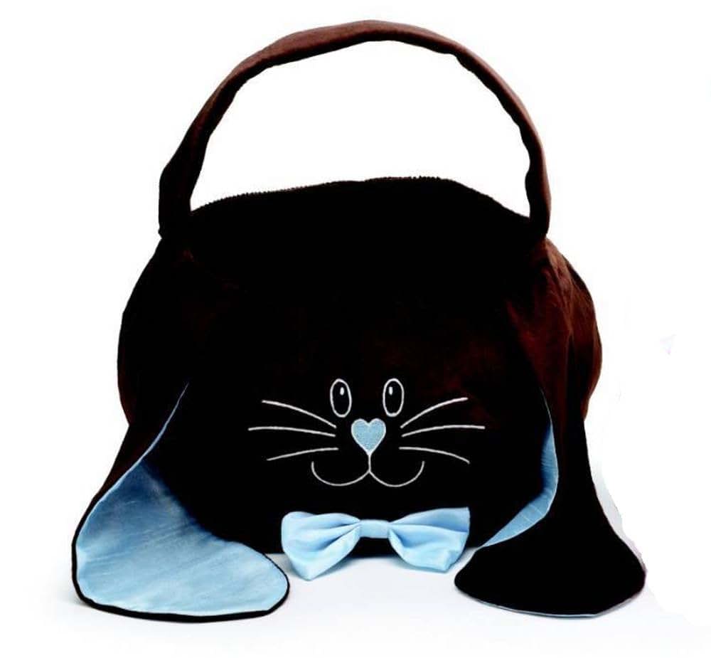 Burton & Burton Brown Boy Bunny Face Basket Bag for Easter