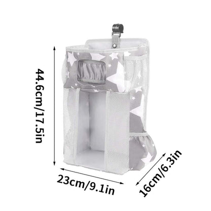 Pineeseatile Baby Hanging Nursery Organizer Gray Stars (photo 2)