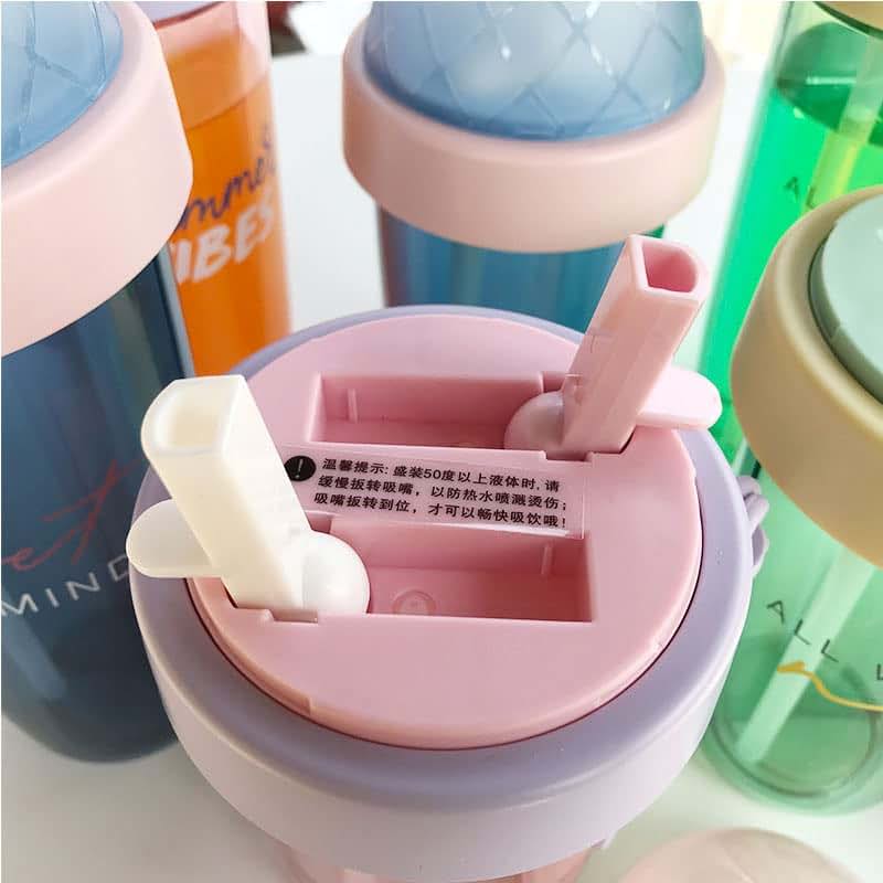 viva story Portable Double Straw Independent Drink 2-in-1 Leak-Proof Kid Cup Children's Double-Sided Double-Layer Water (photo 4)