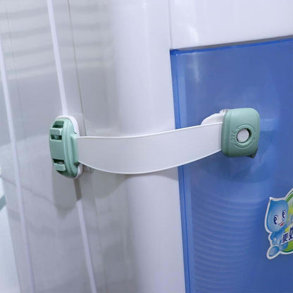 4 Pack Child Safety Strap Locks for Cabinets Drawers Toilet Fridge Adhesive