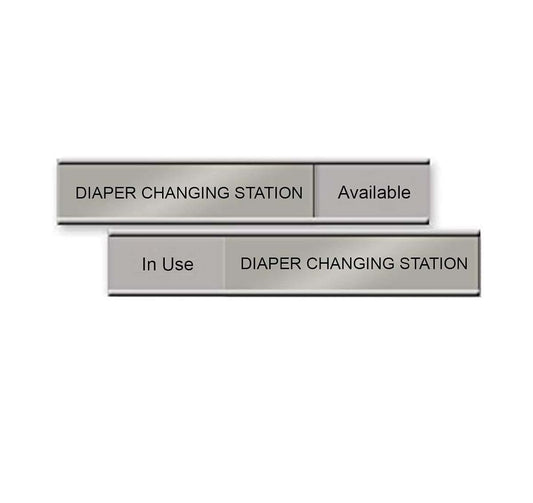 NapTags Diaper Changing Station Slider Sign, 6" x 1" "Available/In Use" - Made in the USA!