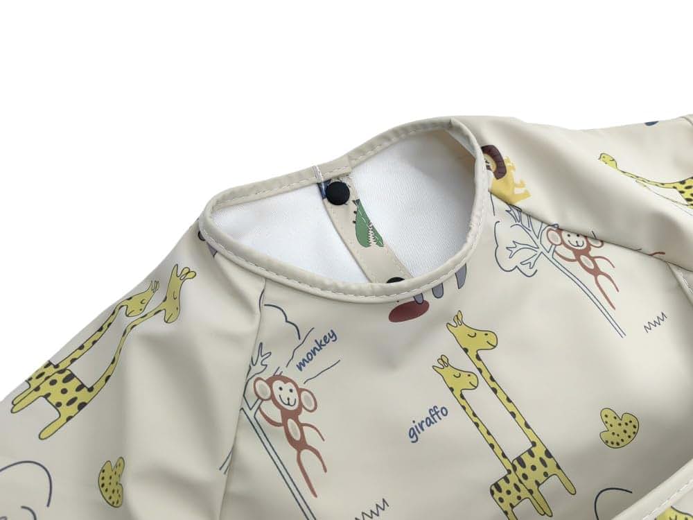 GZMM Waterproof Baby Bibs,Infant Toddler Extra Cover Feeding Bib With Food Catcher,Easy Clean & Washable (photo 3)