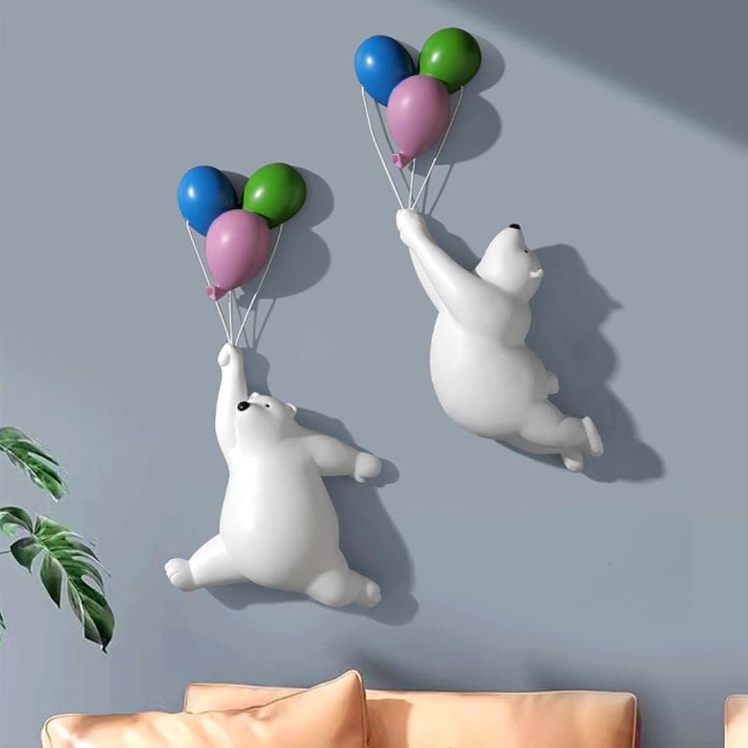 GUANSHAN 3D Polar Bear Balloon Wall Hanging Nursery Decor (photo 3)