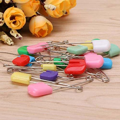BabyOneStop 20-Piece Cloth Diaper Safety Pins, Stainless Steel Locking Head, Colorful Set