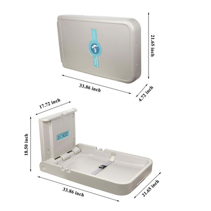 Modundry Baby Changing Diaper Station Wall-Mount: Vertical Baby Changing Table | Sturdy & Durable- with Safety Straps (photo 2)
