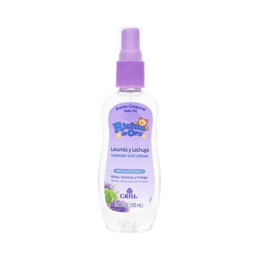 Ricitos De Oro Baby Oil for Skin Care with Lavender & Lettuce