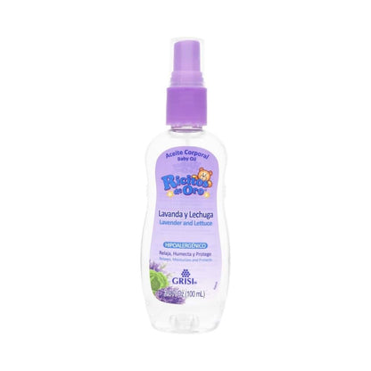 Ricitos De Oro Baby Oil for Skin Care with Lavender & Lettuce