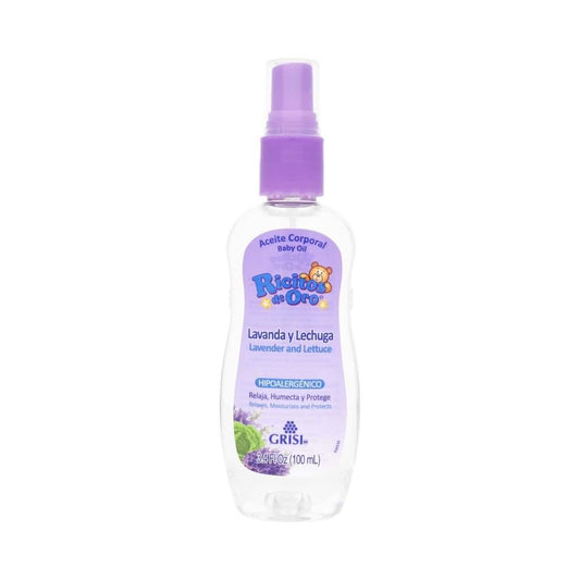 Ricitos De Oro Baby Oil for Skin Care with Lavender & Lettuce