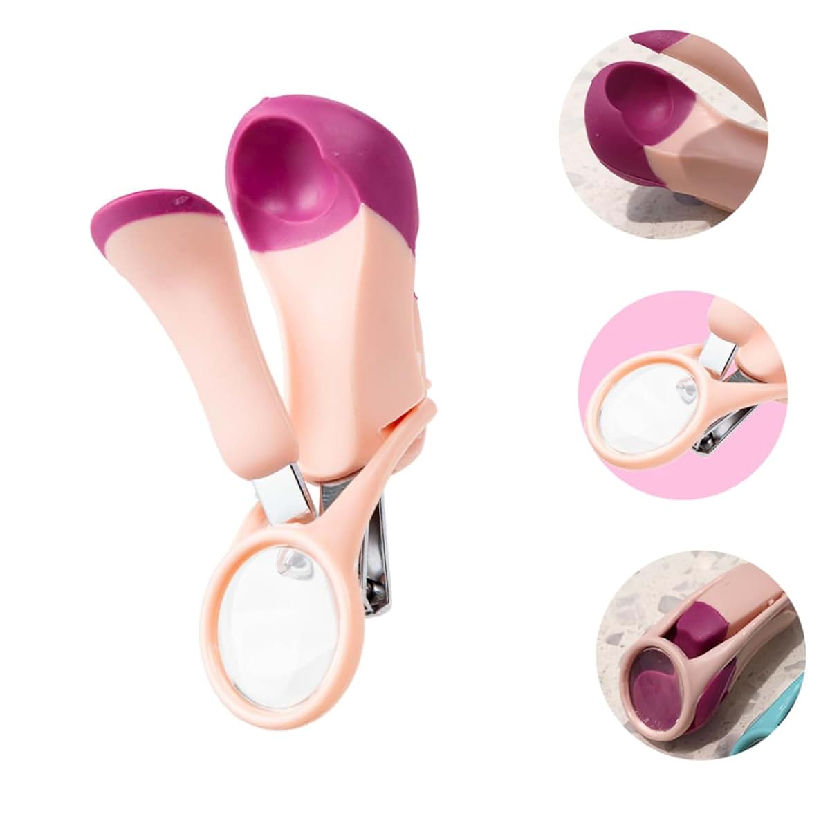 Hohopeti Magnifier Nail Clipper for Baby and Toddler, Portable Stainless Steel and ABS