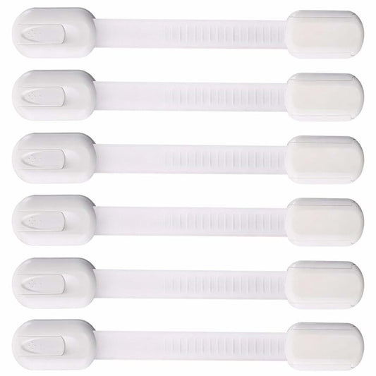 Modevo Adjustable Child Safety Locks For Cabinets And Drawers, 6-Pack
