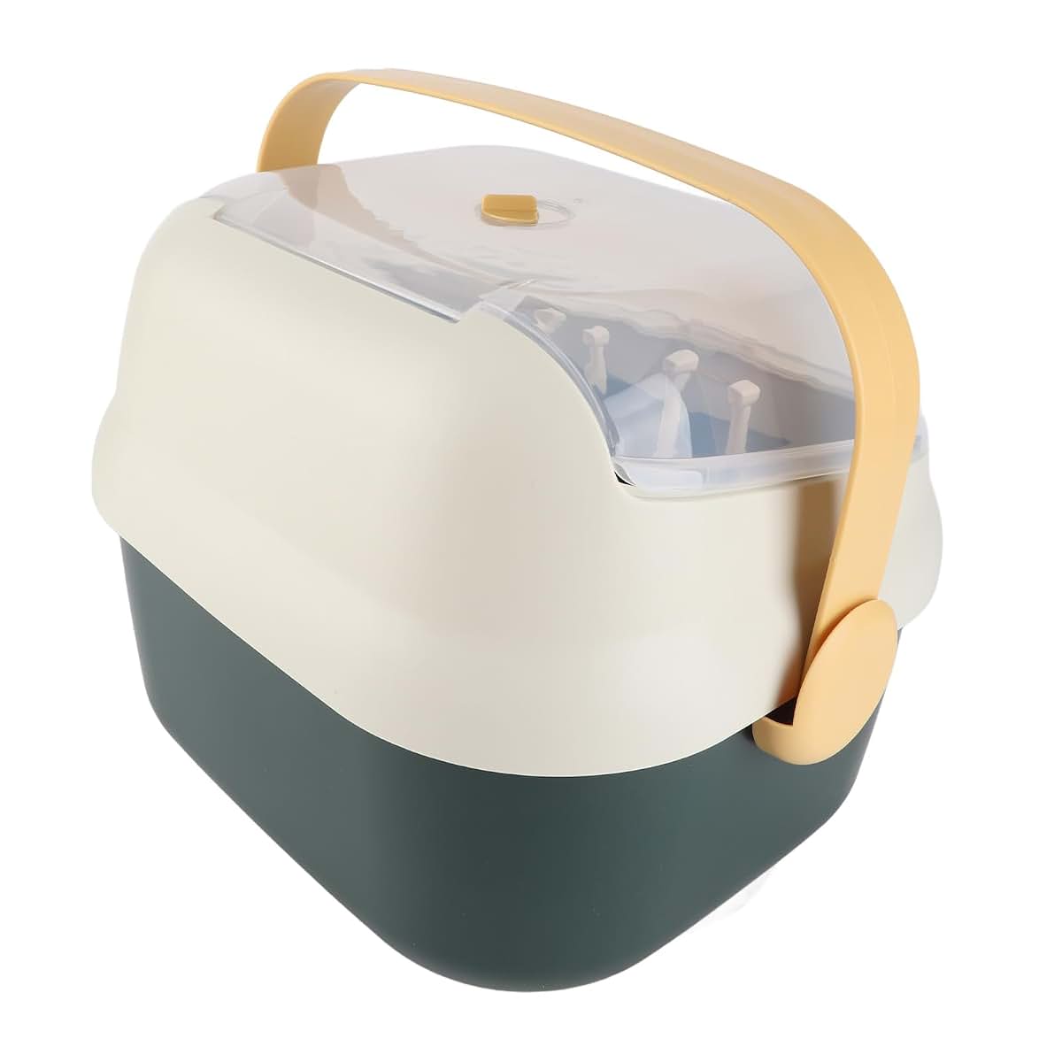 OPPWONG Nursing Bottle Storage Box, Compact Household Dust Proof Draining Plastic Baby Bottle Drying Rack, Clamps (photo 4)