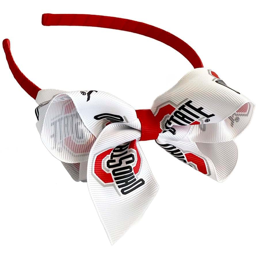 Zip Sew Craft Ohio State Crochet Headband With Junior Bow