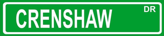 Any And All Graphics Crenshaw Green Aluminum Street Sign 4x18 Inch Wall Decor
