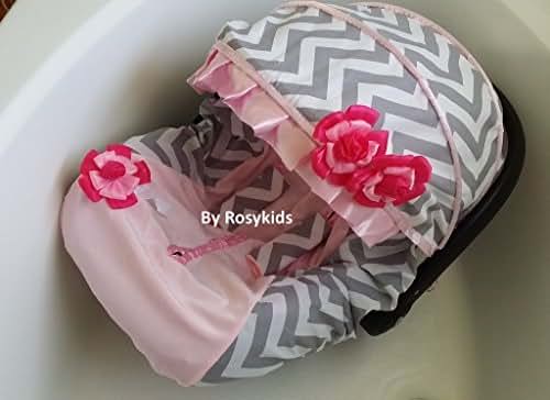 Rosy Kids Infant Car Seat Canopy Cover 3-Piece Whole Caboodle Kit