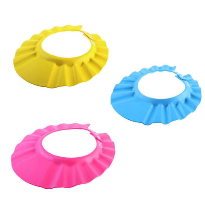Baby Shower Cap Adjustable Hair Washing Shield For Toddlers Kids 3 Pcs