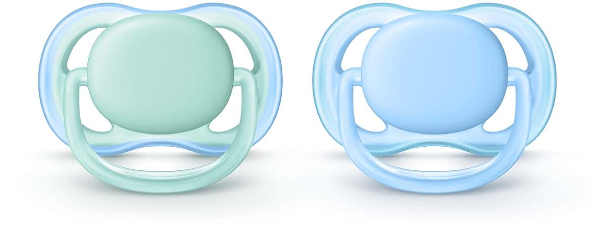 Philips Avent Ultra Air Pacifier, 0-6 months, blue/green, 2 pack, SCF244/20