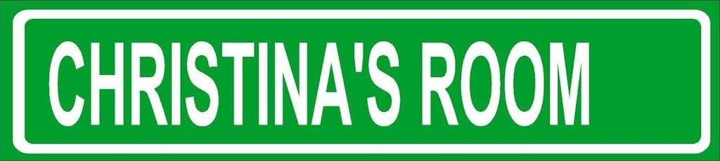 ANY AND ALL GRAPHICS Christina Room Green Aluminum Street Sign 4"x18" Great Décor for Any Room Girls Name