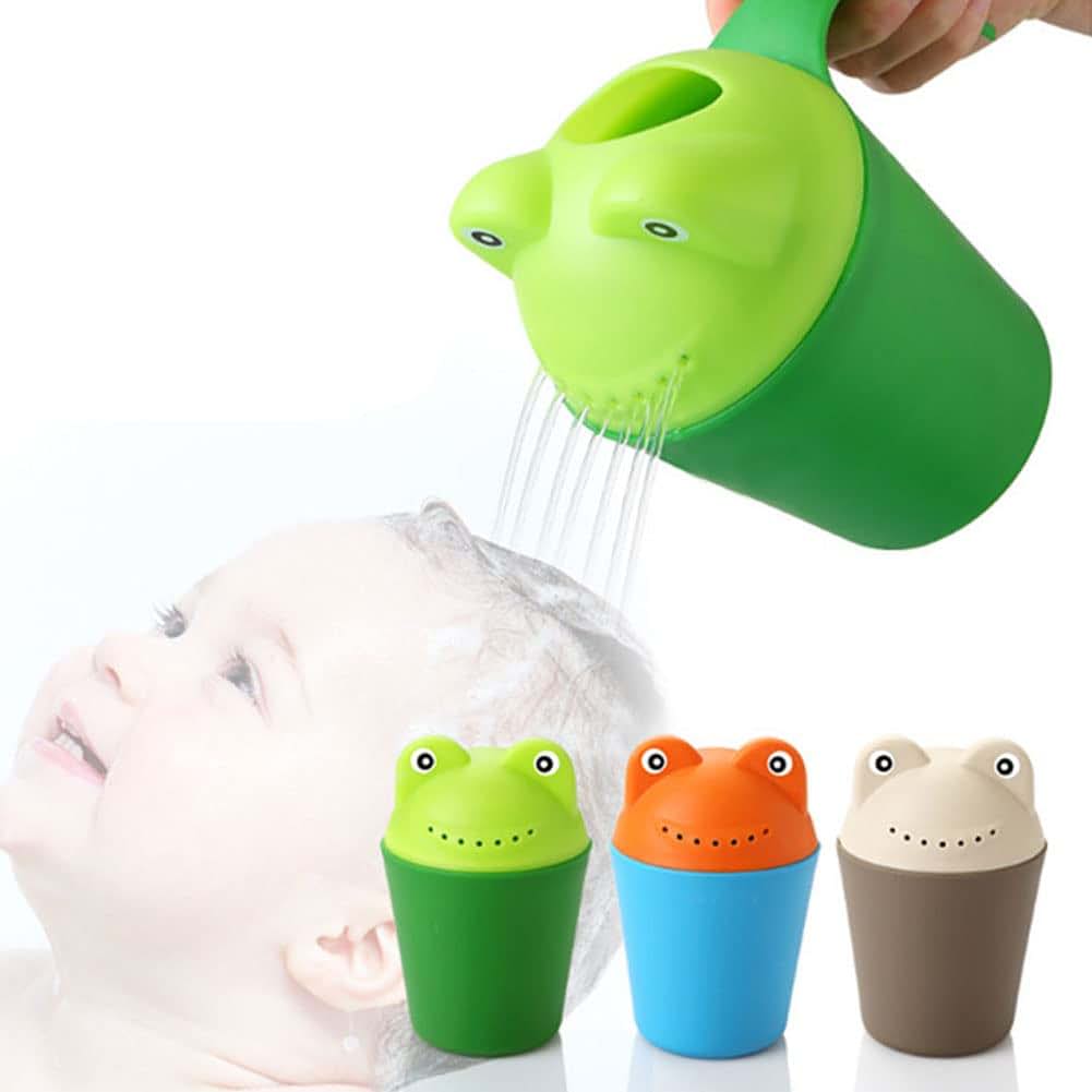 Baby Rinse Cup: Cartoon Frog Shower Sprinkler for Bath Time Washing