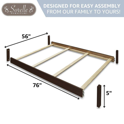 Sorelle Furniture Crib Conversion Rail with Toddler and Adult Rails, Wood, Weathered Gray