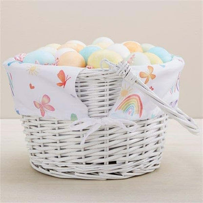 Personalization Universe Watercolor Brights Personalized Easter Basket – Hand-Woven White Basket – Personalized Easter (photo 3)
