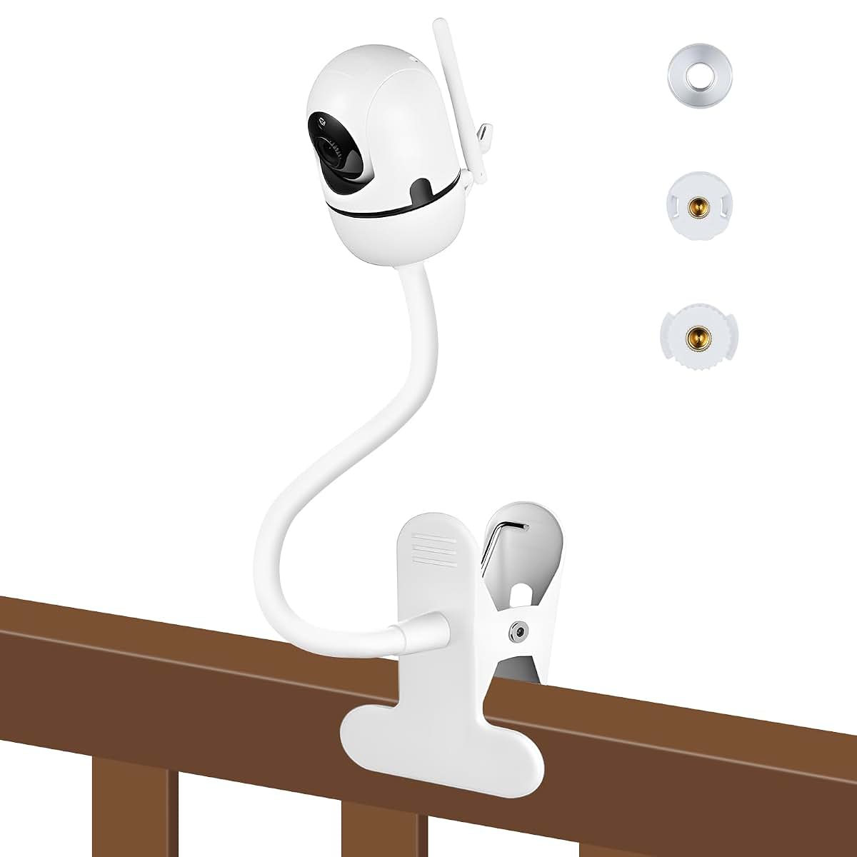 BabyOneStop Baby Monitor Clip Mount for HelloBaby & ANMEATE, Adjustable Gooseneck, No Drilling