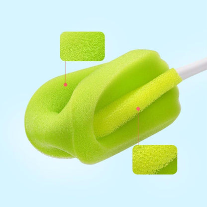 Abaodam 1set Bottle Cleaning Brush Set Rotating Feeding Bottle Pacifier Brushes Easy to Clean with Special Design for Home Outdoor Use Yellow Green Pink