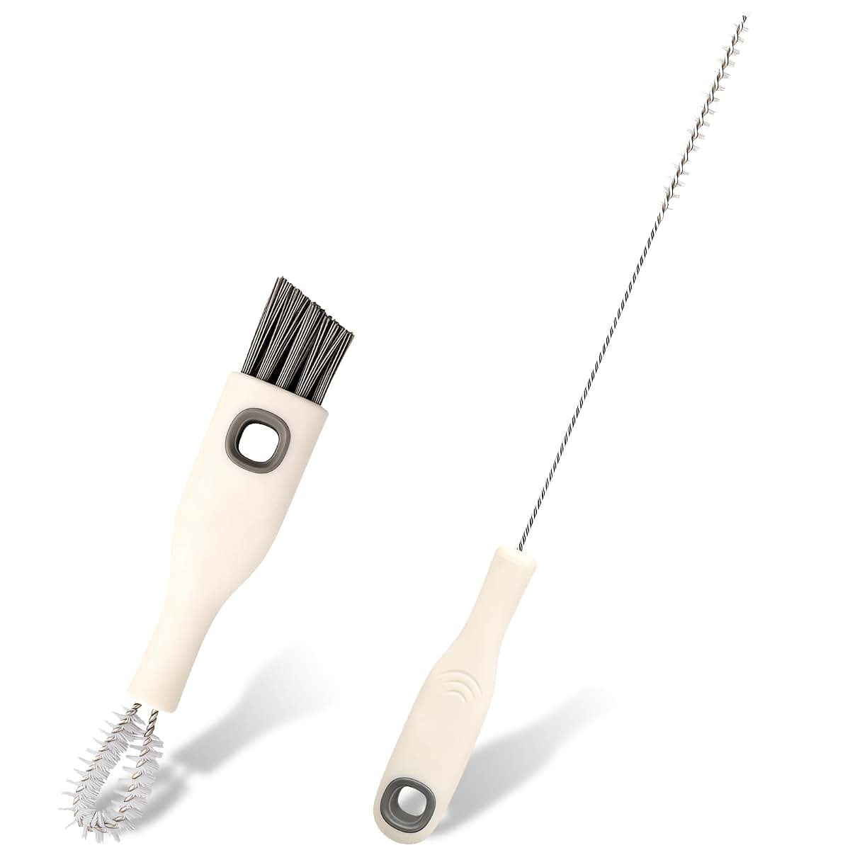 LUSTRIB 2-Piece Cup Lid and Straw Cleaning Brush Set with Dual-Brush Design