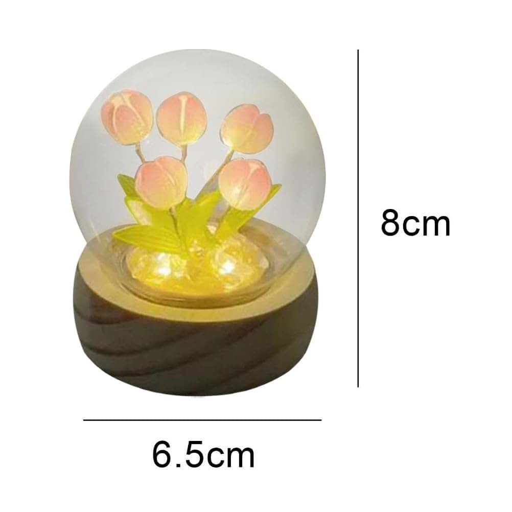 Anso Handmade Tulip Night Light Table Lamp 5 Flowers Decoration (photo 3)