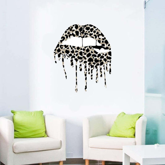 BabyOneStop Lip Bite Multicolored African Leopard Skin Pattern Wall Decal
