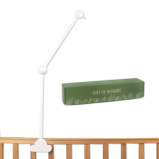 Hleeduo 27 Inch White Wooden Crib Mobile Arm for Nursery Decor