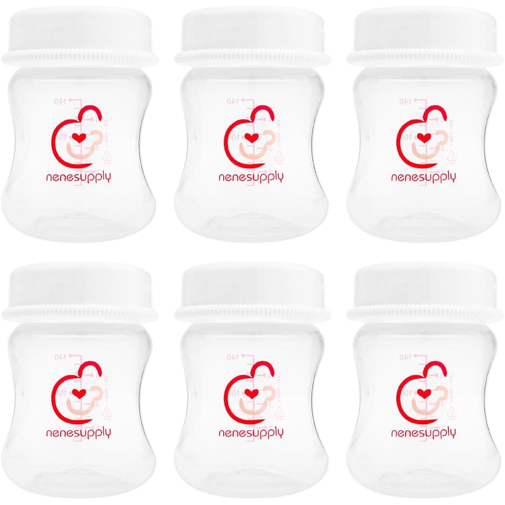 Nenesupply 6-Piece Wide Neck Breastmilk Storage Bottles for Spectra Pumps